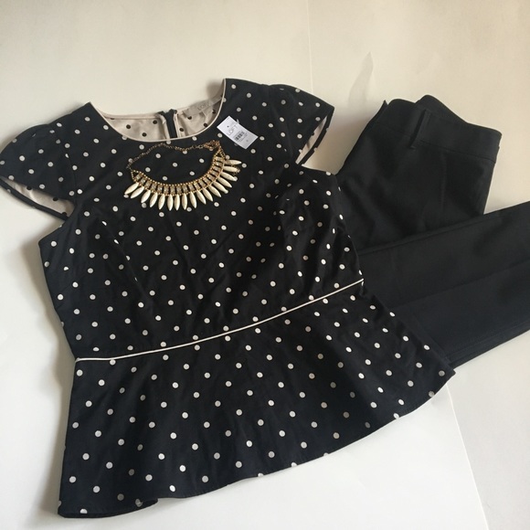 LOFT Tops - NWT Loft Polka Dot Top, 6
